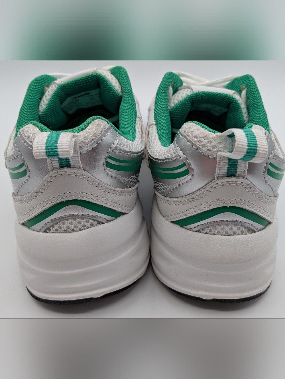 Avia 5000 Performance White and Green Mesh Lace-Up Athletic Sneakers - Picture 7 of 10